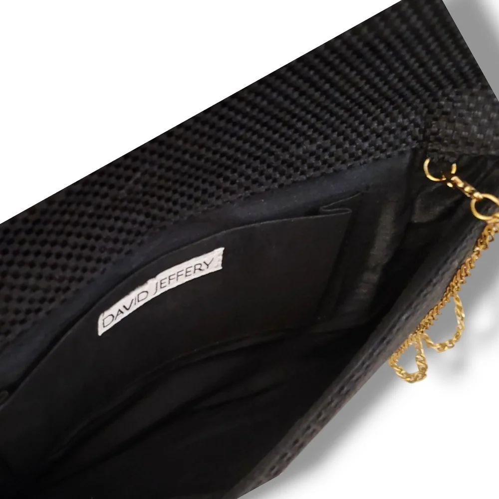 Beaded DAVID JEFFREY Multicolor Floral Face Evening Clutch, Gold Crossbody Chain - Picture 4 of 12